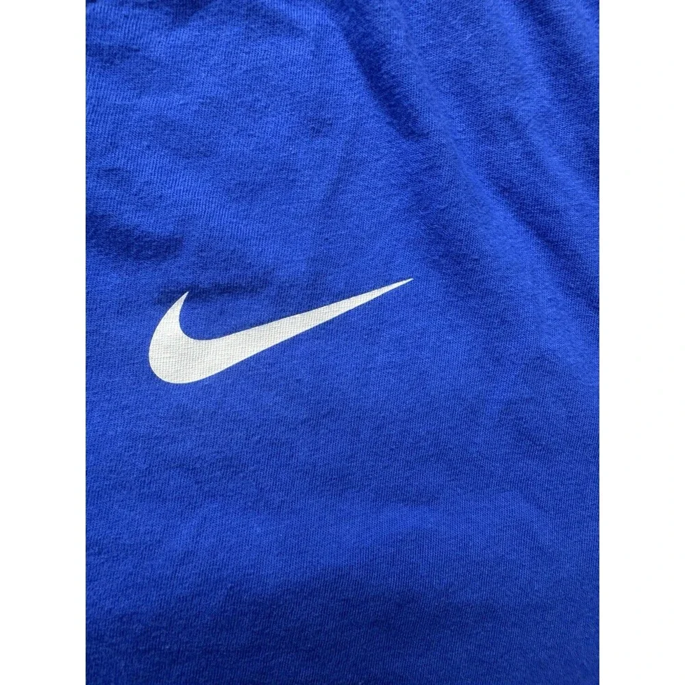 Nike Shirt Mens XXL Blue Short Sleeve Crewneck Tagless Cotton Sports Logo Tee